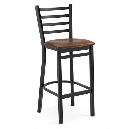 Tabouret de bar en bois et métal noir 75 cm