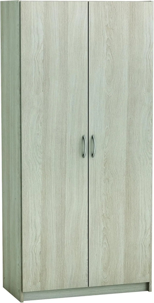 Armoire de rangement – 2 Portes, 79, 7 × 41, 4 × 169, 5 cm, 15 mm, blanc