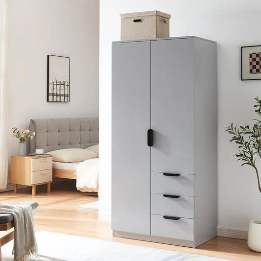Armoire de rangement: MDF 176, avec rangement, avec tiroirs, avec Bibliothèque et étagère de rangements, 2 Portes, 4 Étagères, 3 Tiroirs
