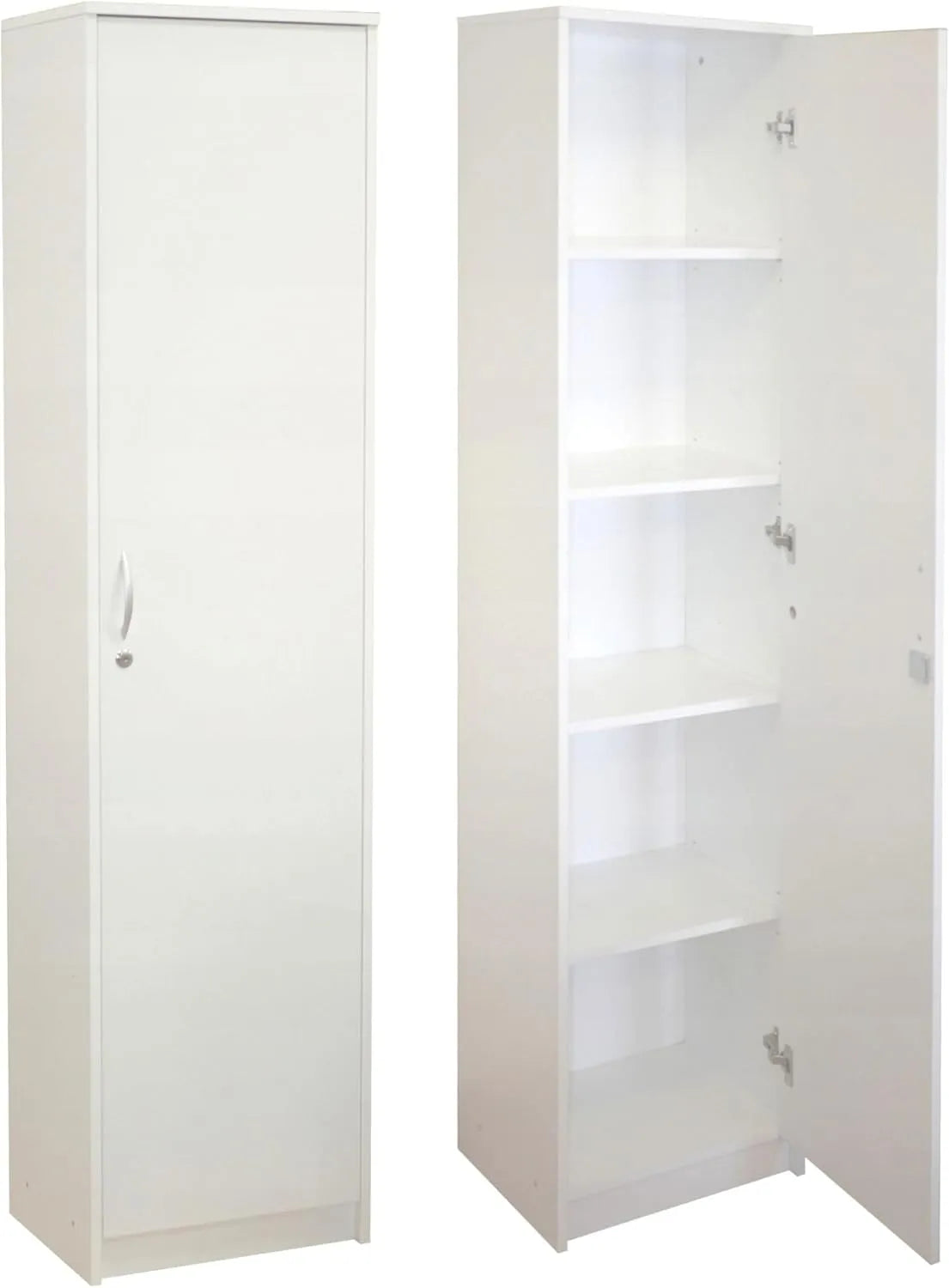 Armoire de rangement — avec rangement, 1 Porte, 180 × 44, 5 × 35 cm, blanc
