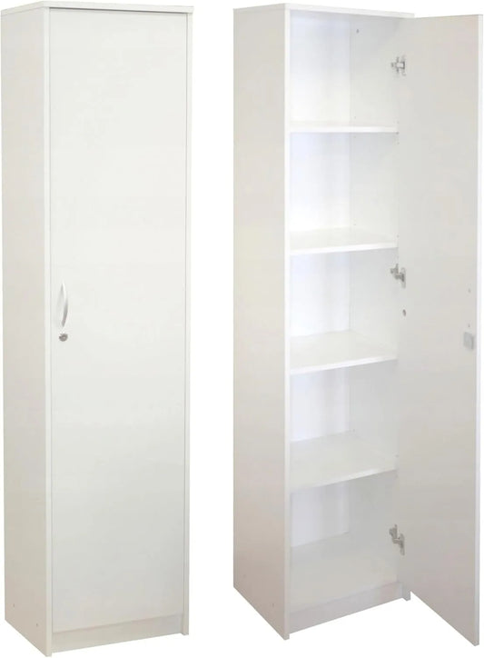 Armoire de rangement — avec rangement, 1 Porte, 180 × 44, 5 × 35 cm, blanc