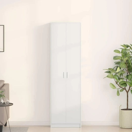 Armoire de rangement — en bois, avec rangement, 55 × 25 × 189 cm, 33.8KG, blanc