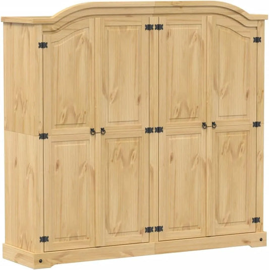 Armoire-penderie et garde-robe de rangement – en bois, avec rangement, 194 × 52 × 186 cm