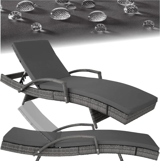 tectake Bain de soleil – avec dossier, réglable, en aluminium, inclinable