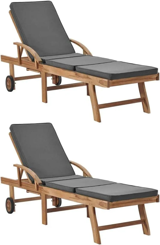 Chaise – en bois, avec coussins, gris
