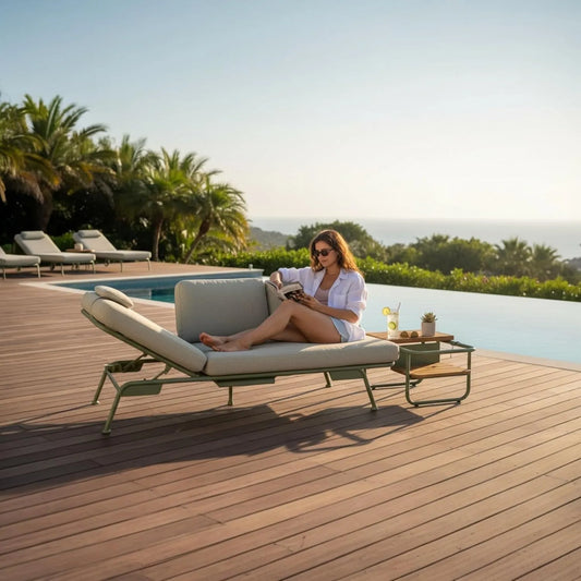 Salon de jardin et ensemble lounge – Sunny, en aluminium, rouge