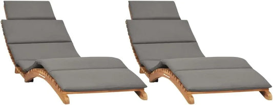 Chaise — en bois, avec coussins, Lot de 2, en bois massif