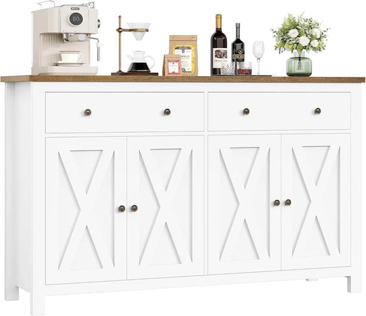 FirFurd Buffet et meuble de rangement Cuisine Meuble de Cuisine Rangement Buffet avec 4: avec rangement, avec tiroirs, avec étagères, réglable