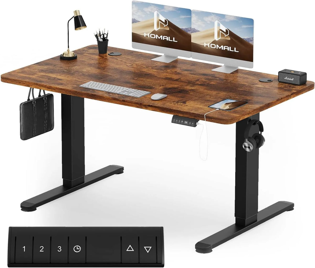 Bureau et table informatique — réglable, 120 × 60 cm, hauteur réglable