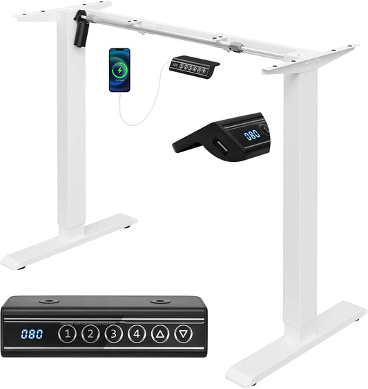 Bureau et table informatique — réglable, 120cm, blanc, hauteur réglable