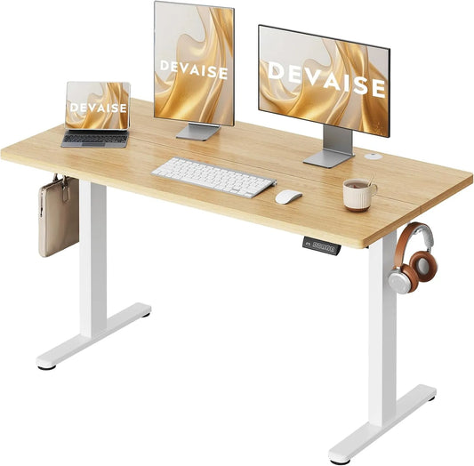 Bureau et table informatique — fonctionnement silencieux, réglable, 140 × 70cm, 120cm, hauteur réglable