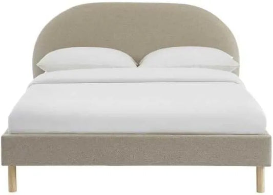 Lit Nebula Tissu grège 140x190 sommier Inclus – revêtement en tissu, 140 × 190