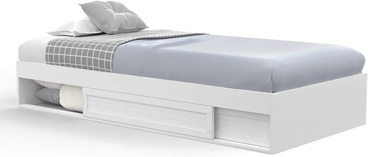 IDMarket — avec rangement, 90 × 190 CM, blanc
