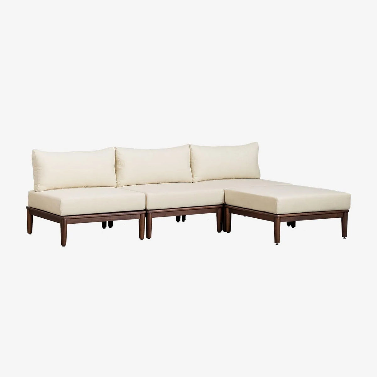 Canapé de jardin et sofa lounge extérieur: en bois, 3 pièces