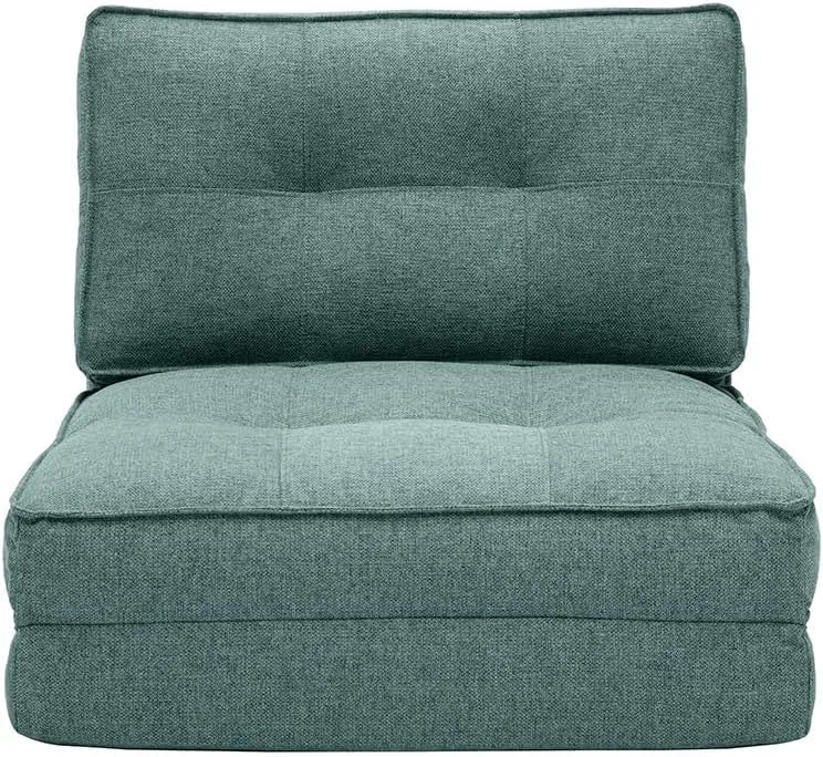 Miliboo Chauffeuse 1 Place Convertible en Tissu Vert de Gris – revêtement en tissu, avec chauffage