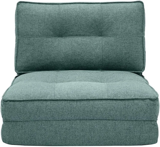 Miliboo Chauffeuse 1 Place Convertible en Tissu Vert de Gris – revêtement en tissu, avec chauffage