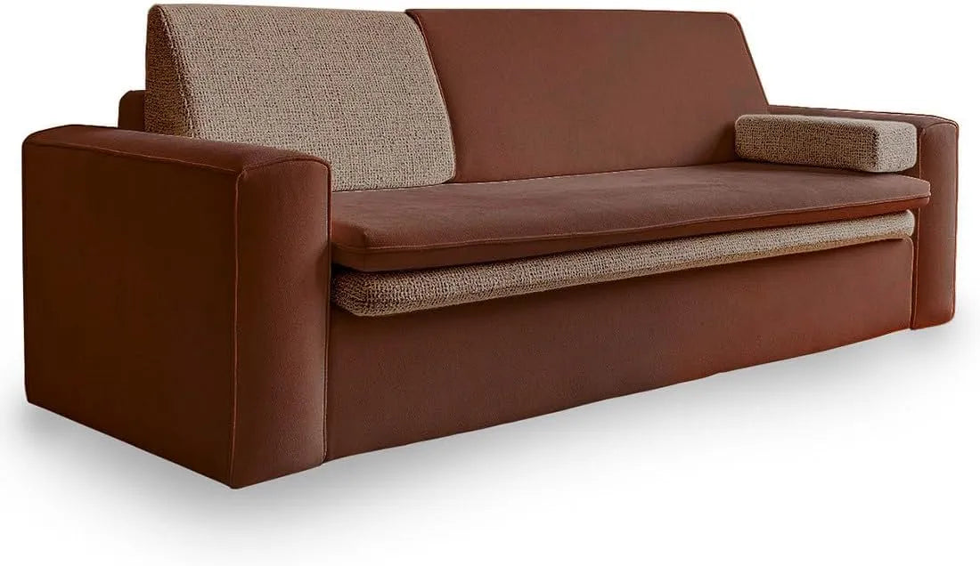 Canapé — Droit, revêtement en tissu, convertible, 3 Places