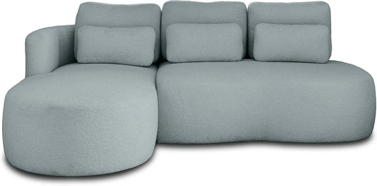Canapé d'angle et canapé panoramique — angle gauche, revêtement en tissu, convertible, revêtement bouclé, 4 Places