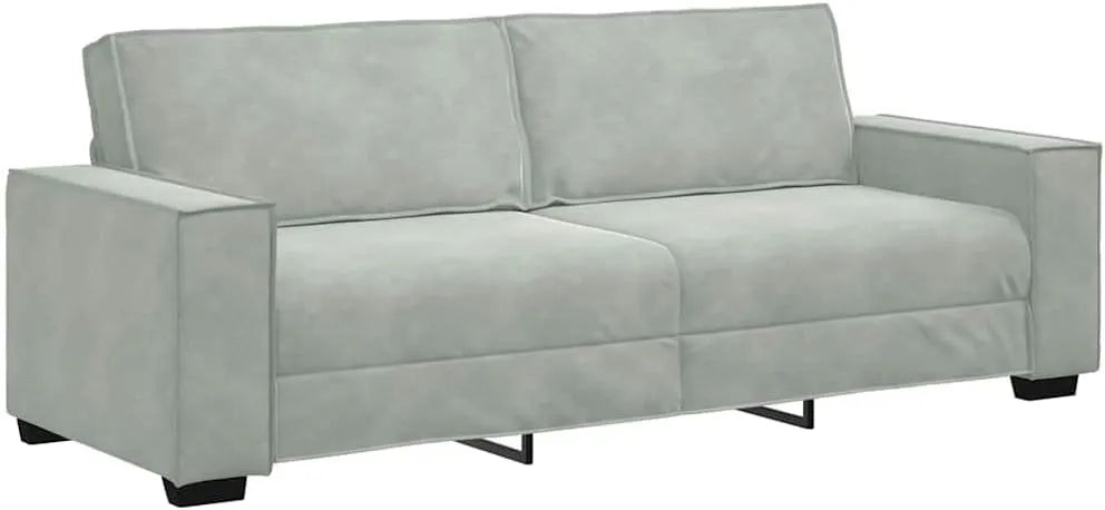 Canapé — Divan, 3 Places, 180 cm, gris, revêtement en velours