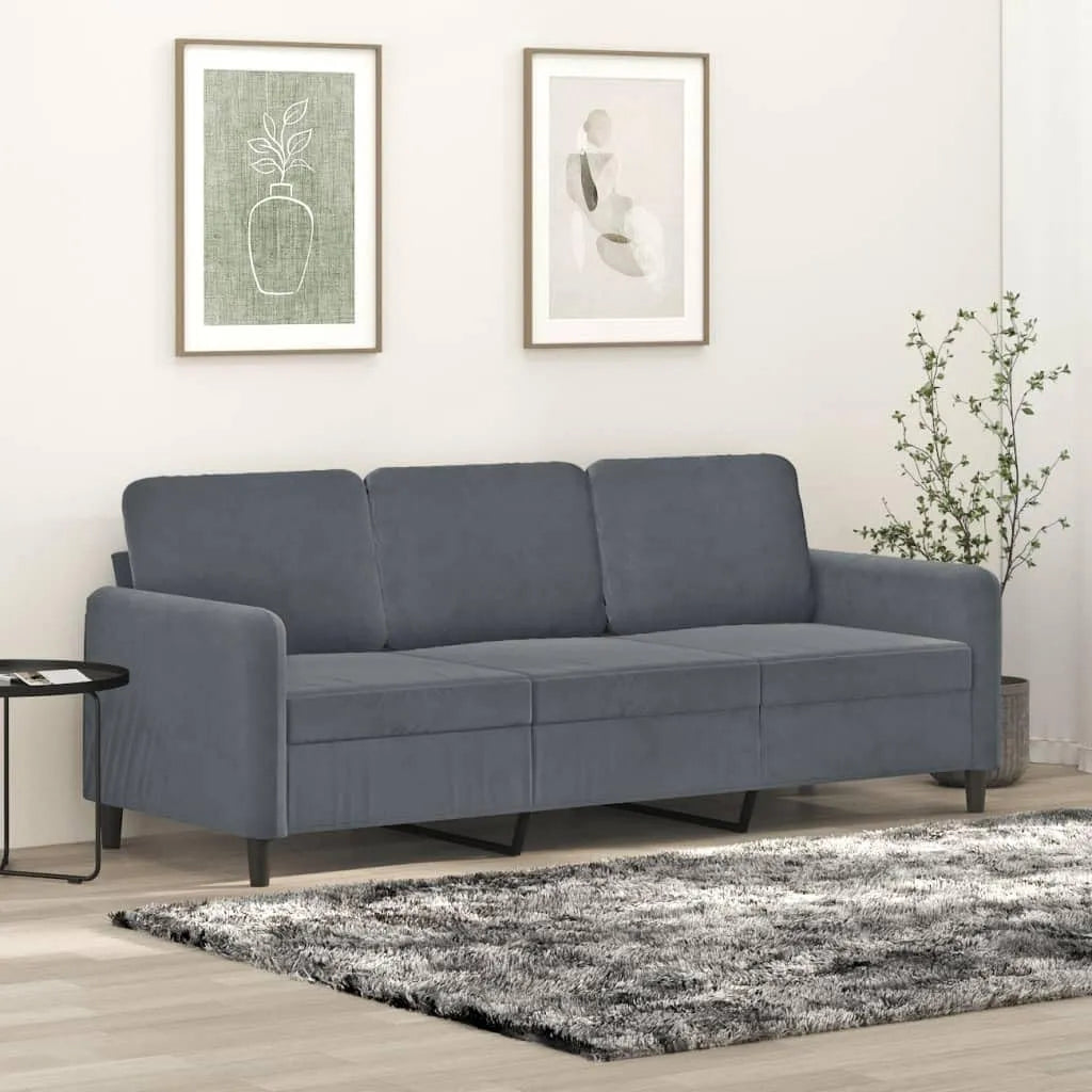 Canapé convertible et canapé-lit – convertible, 3 Places, 180 cm, gris, revêtement en velours