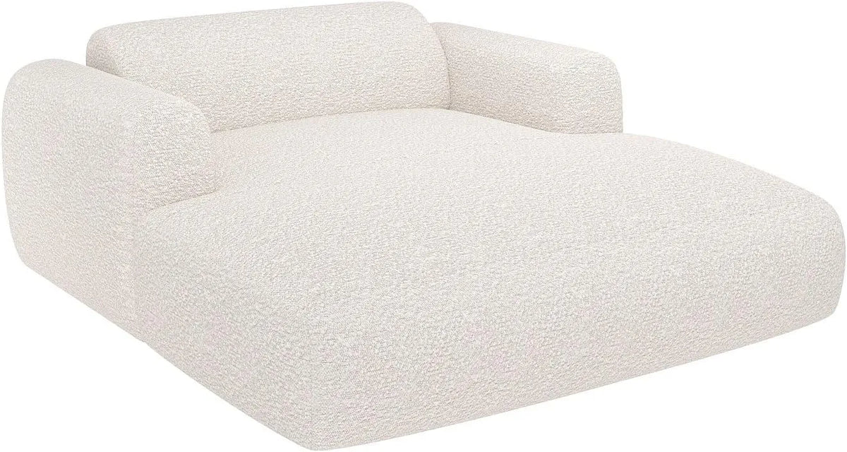 Vente-unique – POGNI, revêtement en tissu, revêtement bouclé, 2 Places, blanc