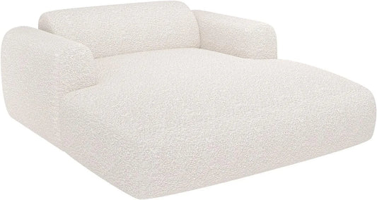 Vente-unique – POGNI, revêtement en tissu, revêtement bouclé, 2 Places, blanc