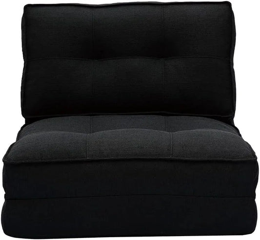 Miliboo Chauffeuse 1 Place Convertible en Tissu Noir Sally — revêtement en tissu, avec chauffage