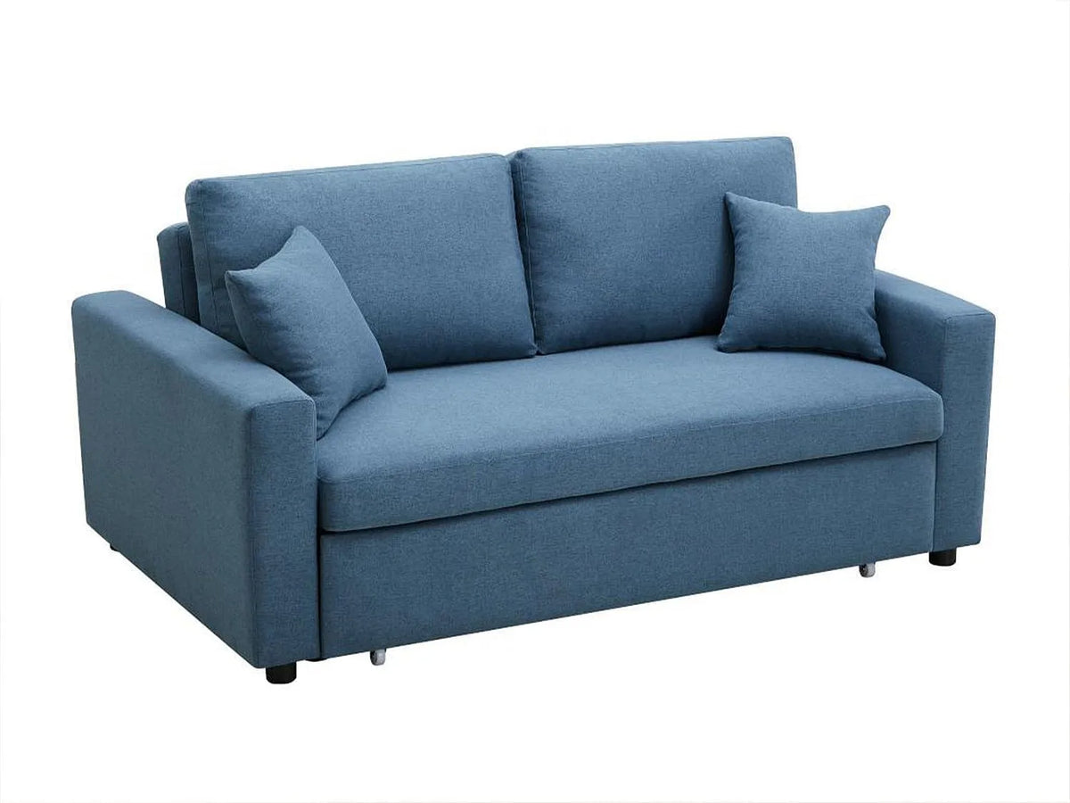 Canapé: INIZOR, revêtement en tissu, convertible, 3 Places, bleu