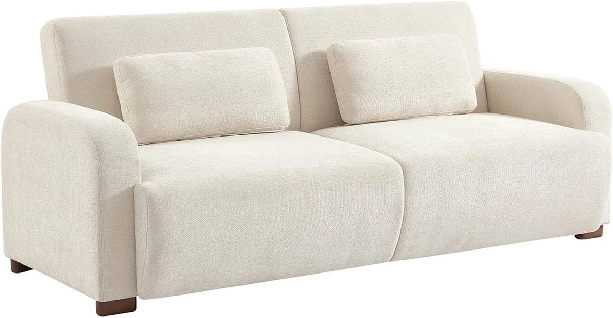 Canapé: P 92, Dany, revêtement en tissu, convertible, 3 Places, 92 × 85cm, blanc