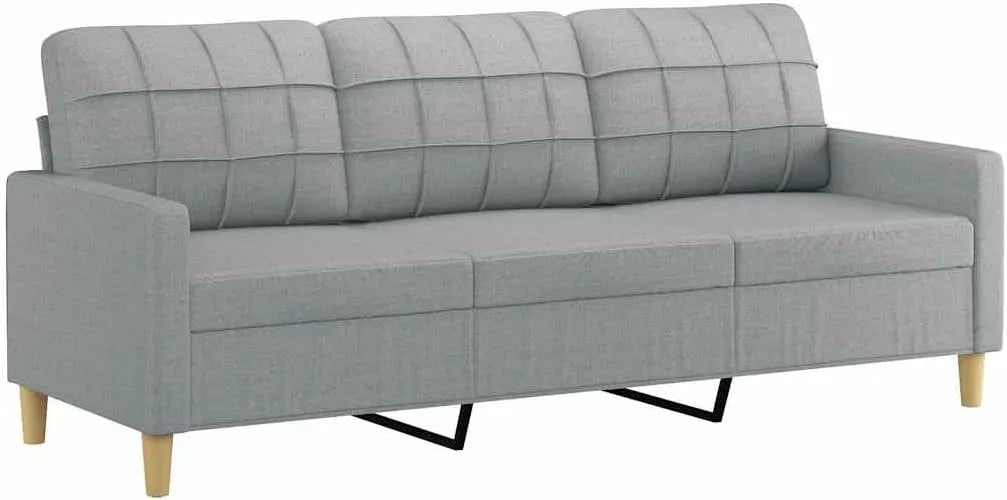 Canapé — revêtement en tissu, 3 places, 180 cm, gris