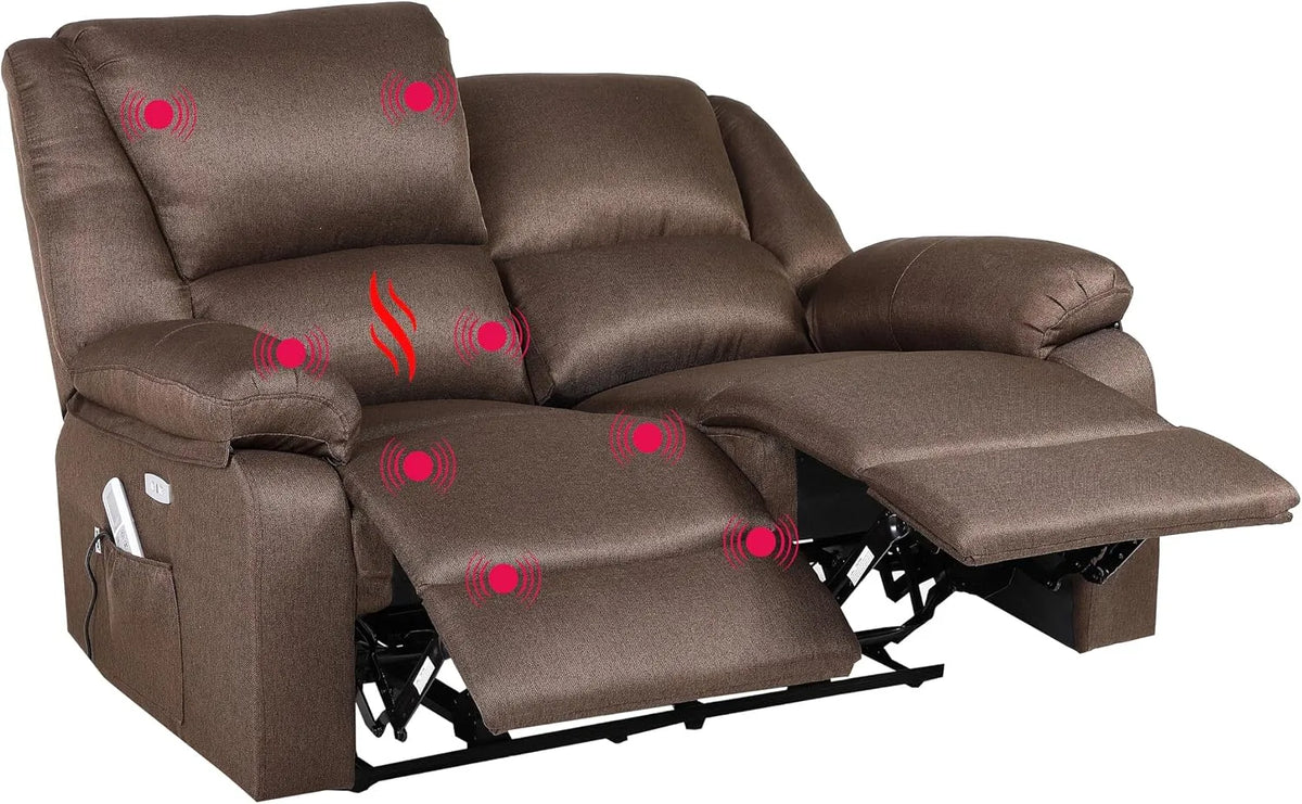 Canapé – inclinable, inclinaison réglable, avec port USB, 2 Places, avec fonction massage