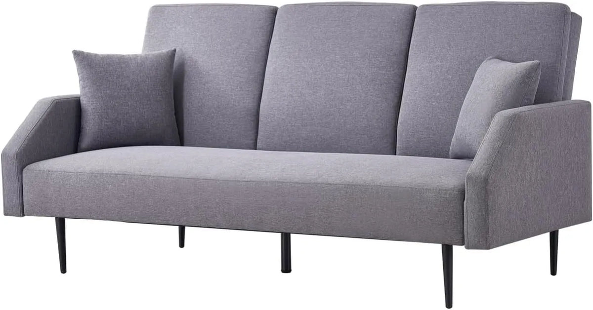 Canapé — USINE, en métal, en polyester, revêtement en tissu, convertible, 3 Places, gris