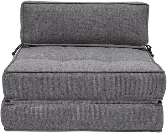 Miliboo Chauffeuse 1 Place Convertible en Tissu Gris Katy: revêtement en tissu, avec chauffage