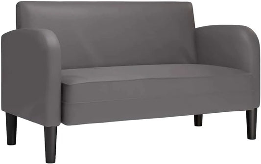Canapé — en cuir PU, 2 Places, 110 cm, gris