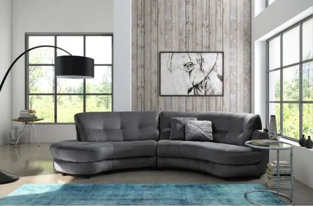 Canapé – revêtement en tissu, avec accoudoirs, 6 Places, gris
