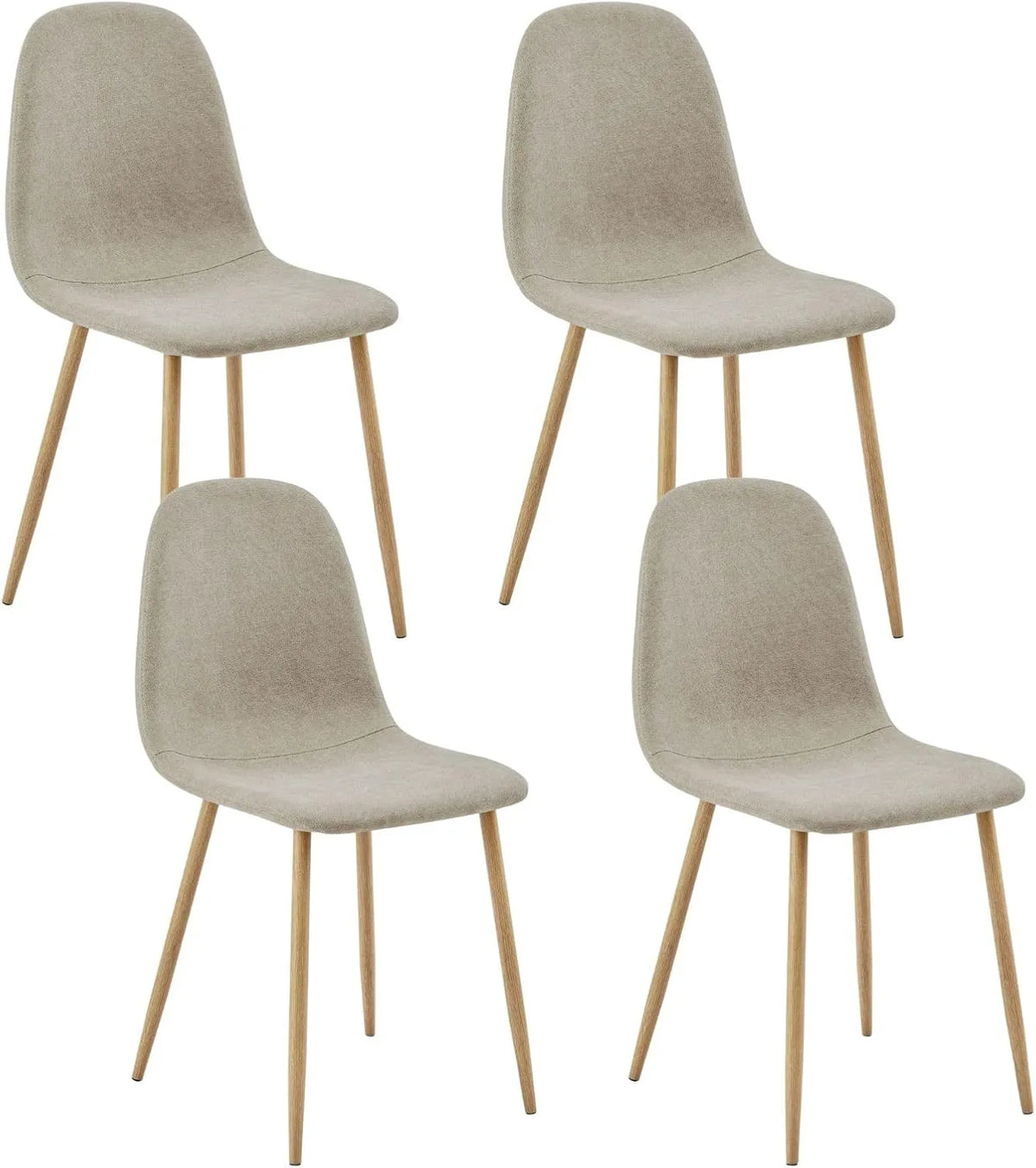 Chaise – en métal, avec accoudoirs, avec dossier, Ensemble de 4, beige