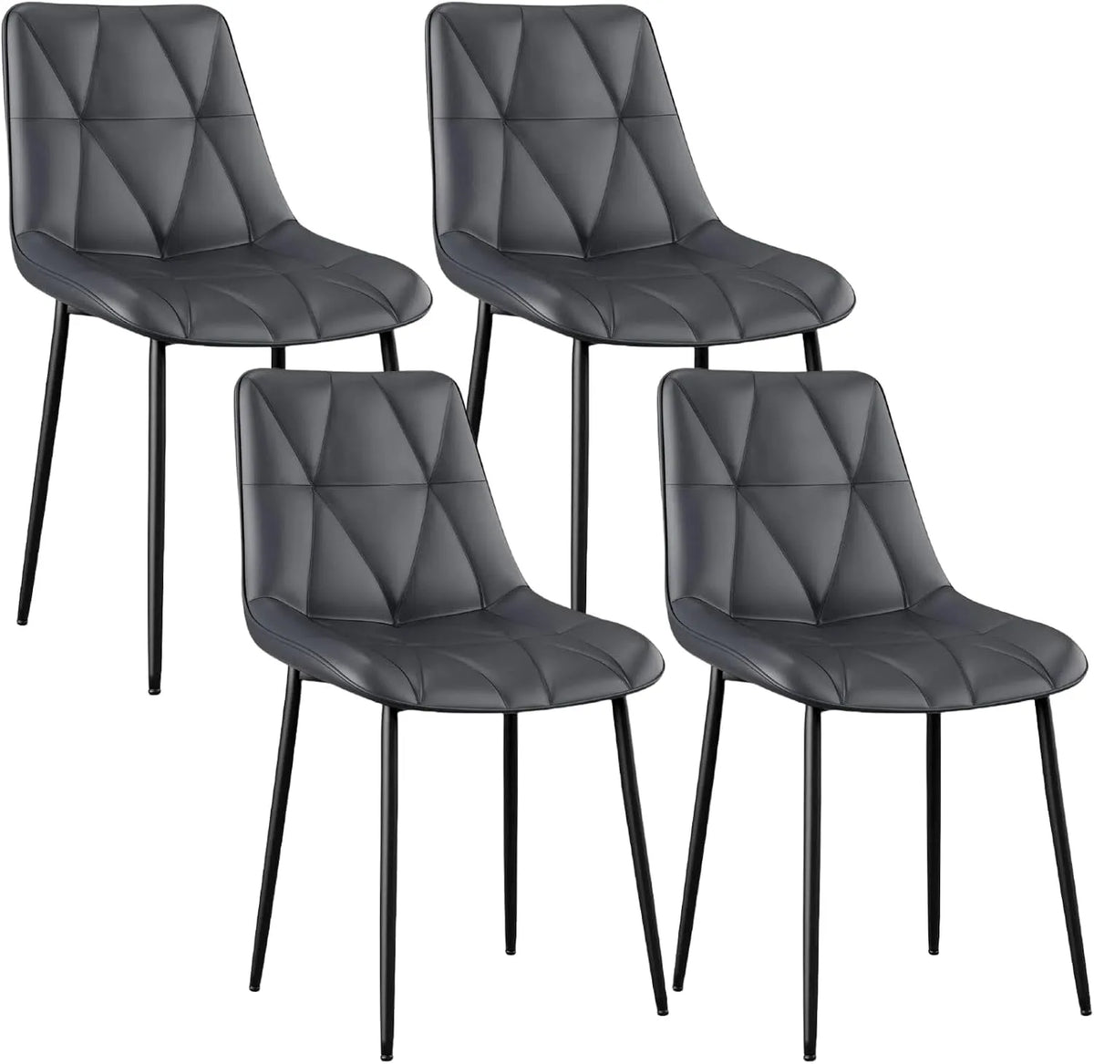 Chaise – Lot de 4, 81 × 57 × 50 cm, 200 kg, gris