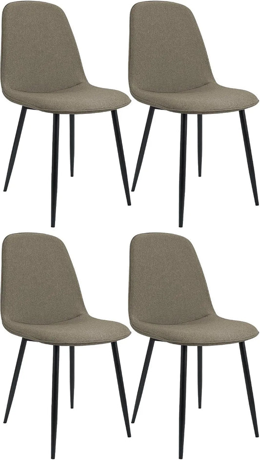 Chaise — revêtement en tissu, avec dossier, Lot de 4, 150 kg, beige