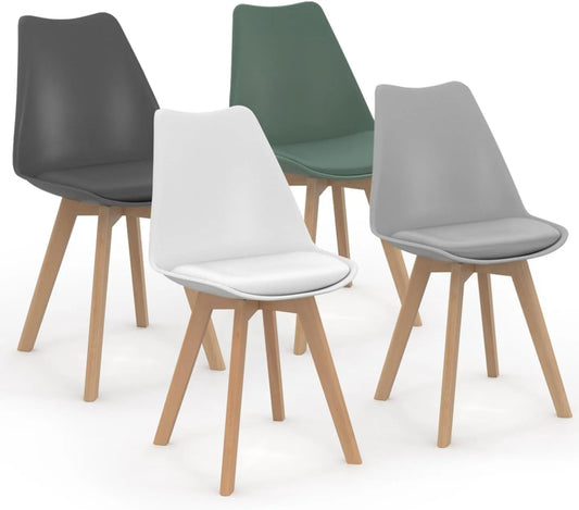 Chaise — SARA, Lot de 4, gris