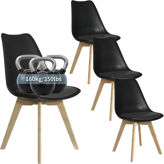 Bureau et table informatique — en bois, avec coussins, Lot de 4, noir