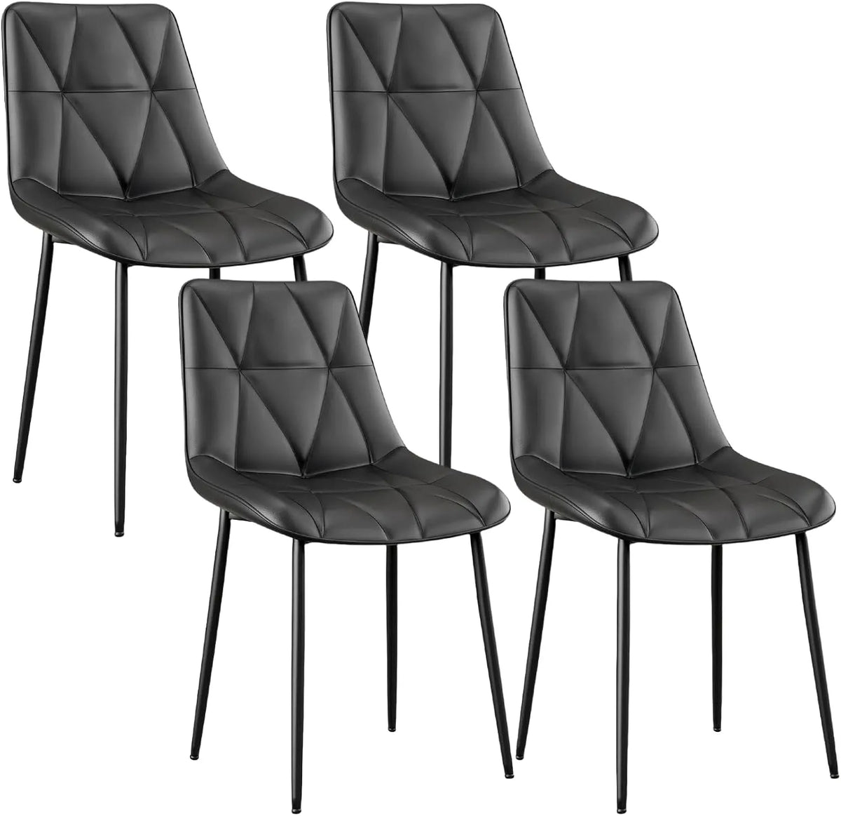 Chaise: Lot de 4, 81 × 57 × 50 cm, 200 kg, noir