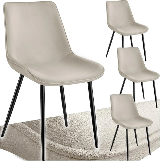 tectake Bureau et table informatique — en métal, Lot de 4, noir, revêtement en velours