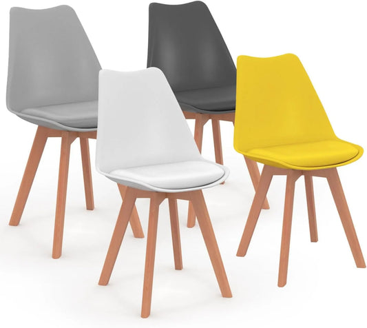 Chaise – SARA, Lot de 4, gris