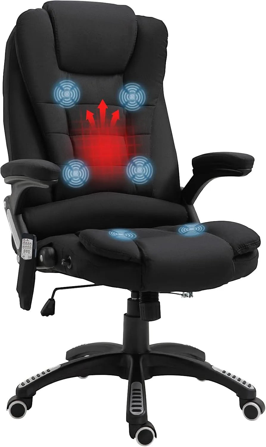 Bureau et table informatique — en polyester, revêtement en tissu, pivotant, avec dossier, noir, réglable, inclinable