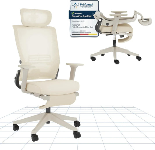 Bureau et table informatique — avec accoudoirs, réglable, beige
