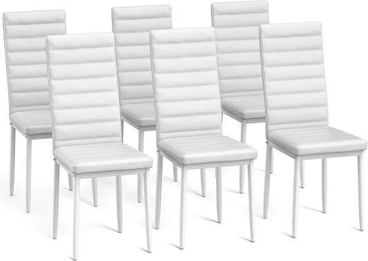 Bureau et table informatique — en cuir, avec dossier, Lot de 6, blanc