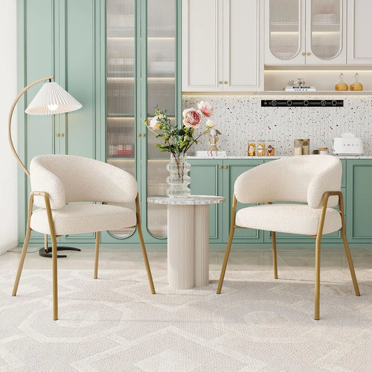 Chaise: Lot de 2, blanc, revêtement en velours