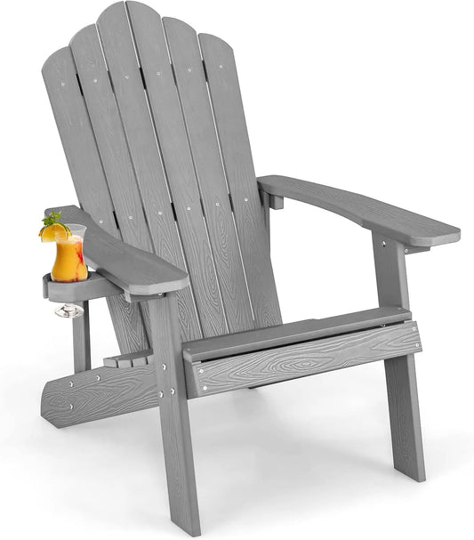 Chaise de jardin et fauteuil de terrasse – en plastique, avec dossier, 77 × 86 × 94 CM, 150 kg, gris