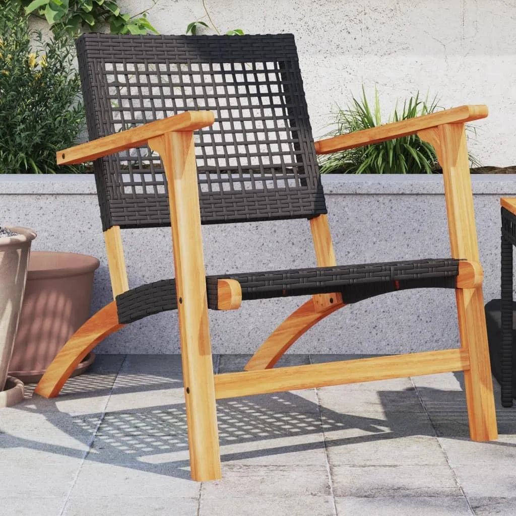Chaises de jardin – en bois, Lot de 2, 13 KG, noir