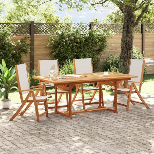 Chaises de jardin – en bois, avec dossier, pliable, réglable, Lot de 4